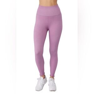 Spiritual Gangster Love Sculpt Purple Ribbed Ruffle Cuff High Waist 7/8 Leggings